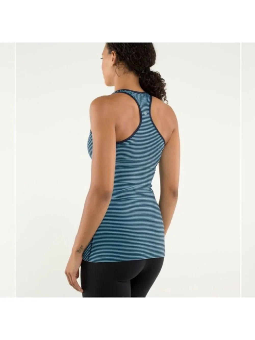 Lululemon Cool Racerback Hyper Stripe Blue Moon / Inkwell